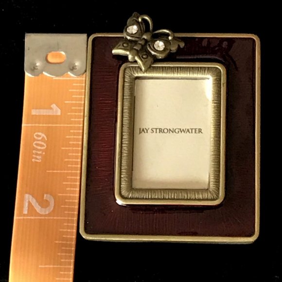 Jay Strongwater Burgundy Enamel Butterfly Frame - Picture 6 of 7
